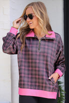 PREORDER- Everyday Pullover- Ellie Plaid-pullover-Dear Me Southern Boutique, located in DeRidder, Louisiana
