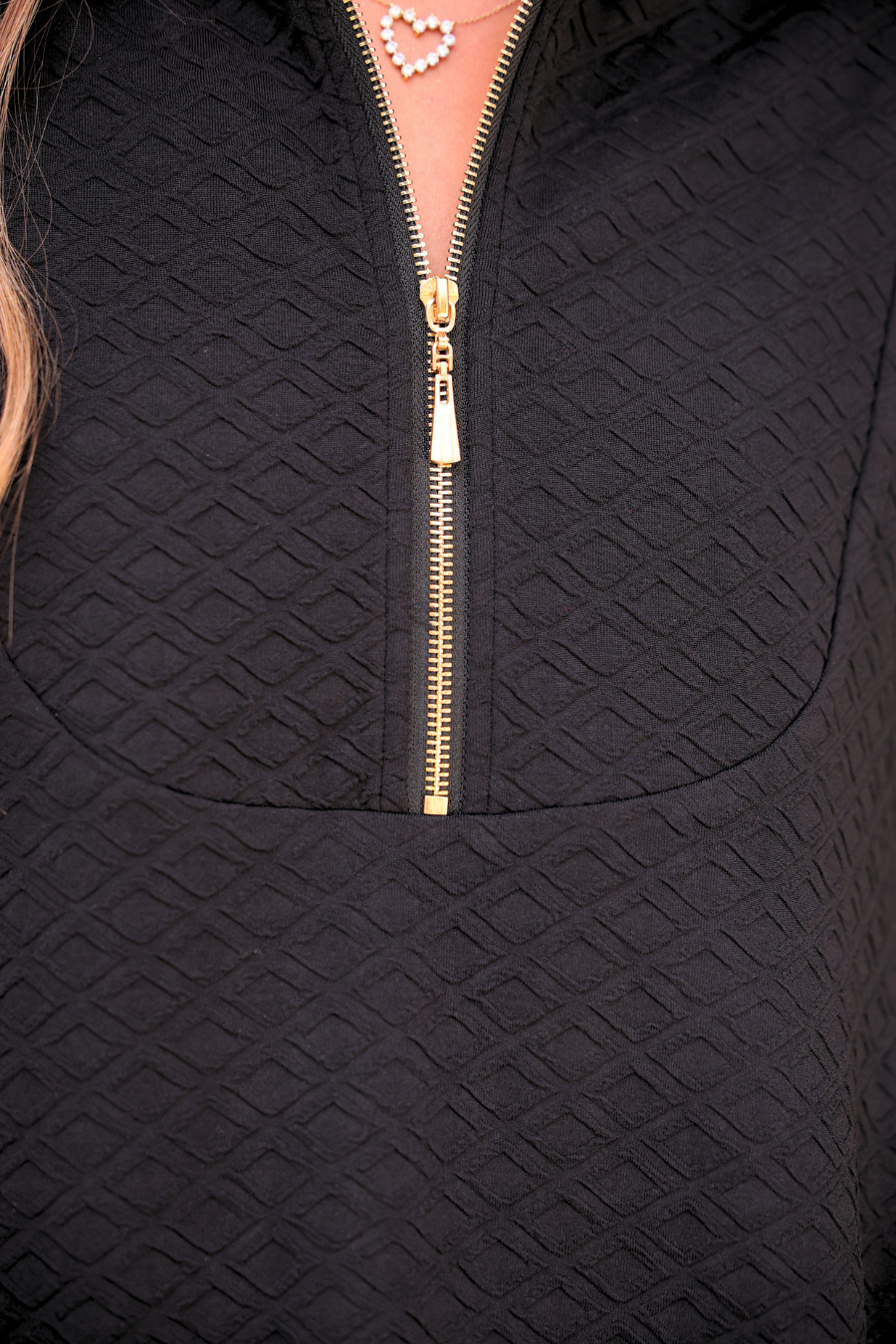 PREORDER- Ezra Textured Zipper Dress- Black-Dress-Dear Me Southern Boutique, located in DeRidder, Louisiana