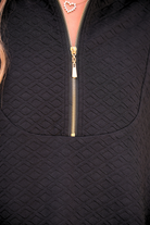 PREORDER- Ezra Textured Zipper Dress- Black-Dress-Dear Me Southern Boutique, located in DeRidder, Louisiana