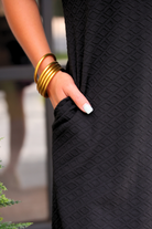 PREORDER- Ezra Textured Zipper Dress- Black-Dress-Dear Me Southern Boutique, located in DeRidder, Louisiana