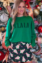 PREORDER- Fa La La Velvet Patch Luxe Pullover-pullover-Dear Me Southern Boutique, located in DeRidder, Louisiana