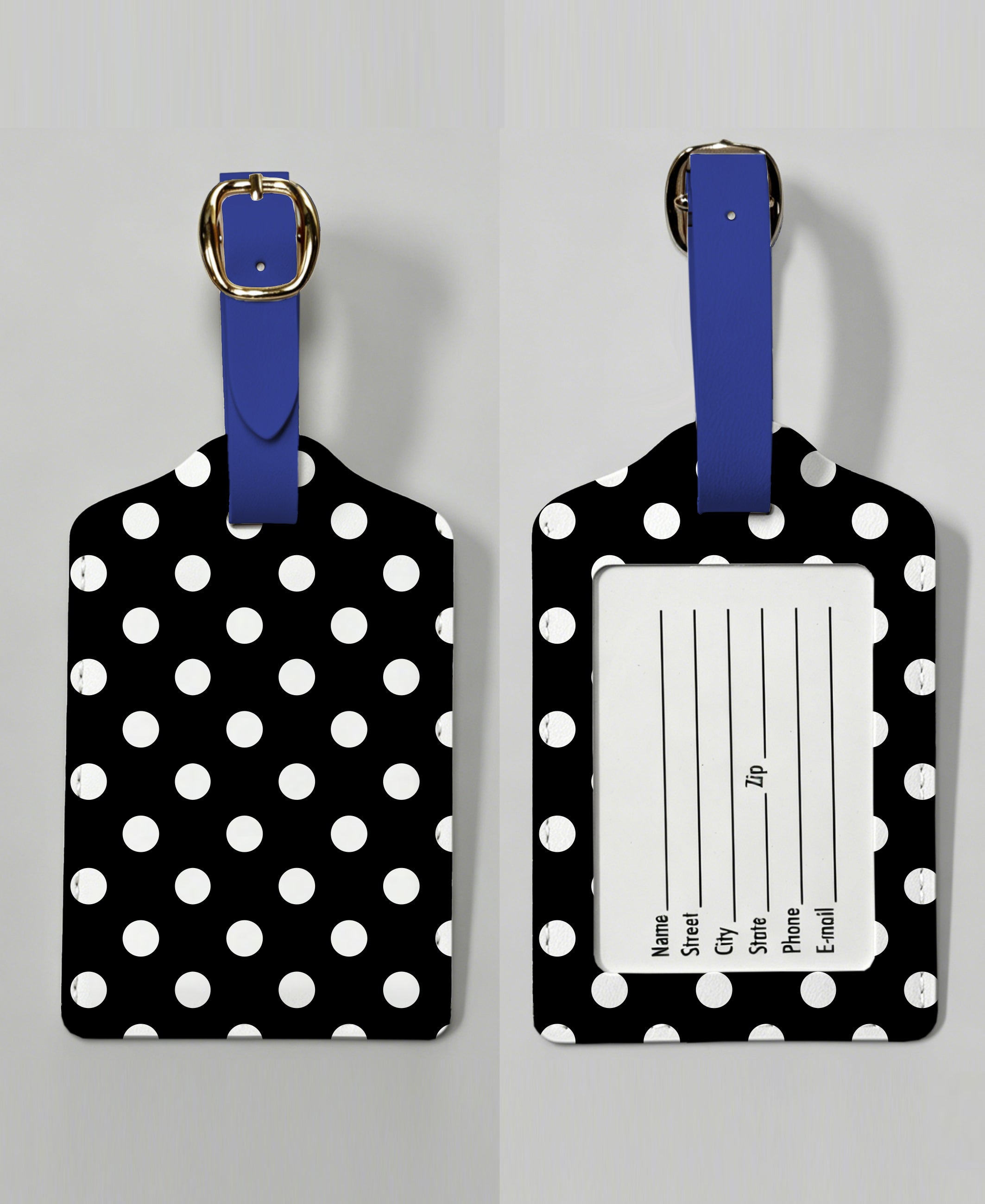 PREORDER- Jet Set Luggage Tag- After Dark Polka Dot-Presales-Dear Me Southern Boutique, located in DeRidder, Louisiana