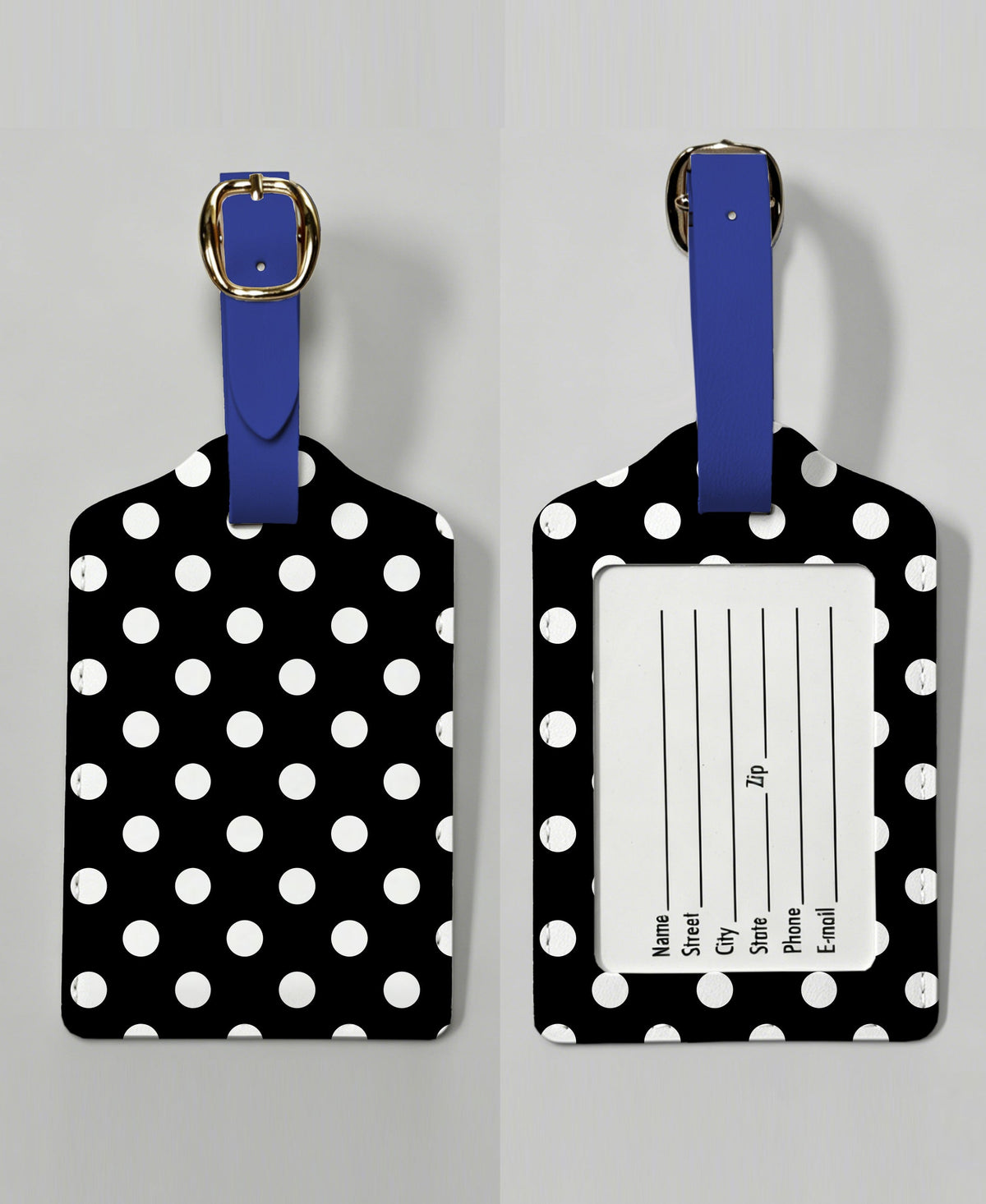 PREORDER- Jet Set Luggage Tag- After Dark Polka Dot-Presales-Dear Me Southern Boutique, located in DeRidder, Louisiana
