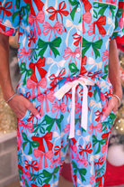 PREORDER- Jingle Bows Ruffle Pajama Set-Pajama-Dear Me Southern Boutique, located in DeRidder, Louisiana