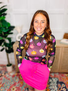 PREORDER: Kate Mesh Top - Pumpkin Pop-Presales-Dear Me Southern Boutique, located in DeRidder, Louisiana