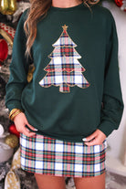 PREORDER- Plaid Christmas Tree Pullover-Pullover-Dear Me Southern Boutique, located in DeRidder, Louisiana