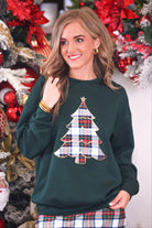 PREORDER- Plaid Christmas Tree Pullover-Pullover-Dear Me Southern Boutique, located in DeRidder, Louisiana