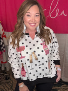 PREORDER - Polka Dot Cheers Terry Pullover-Presales-Dear Me Southern Boutique, located in DeRidder, Louisiana