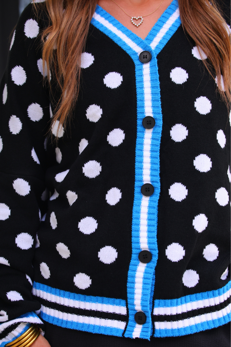 PREORDER- Polka Dot Knit Cardigan-Cardigan-Dear Me Southern Boutique, located in DeRidder, Louisiana