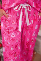 PREORDER- Pretty Pink Christmas Ruffle Pajama Set-Apparel Set-Dear Me Southern Boutique, located in DeRidder, Louisiana