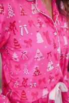 PREORDER- Pretty Pink Christmas Ruffle Pajama Set-Apparel Set-Dear Me Southern Boutique, located in DeRidder, Louisiana