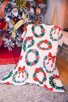 PREORDER- Ribbon Wreath Blanket-Blanket-Dear Me Southern Boutique, located in DeRidder, Louisiana
