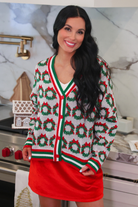 PREORDER- Ribbon Wreath Knit Cardigan-Cardigan-Dear Me Southern Boutique, located in DeRidder, Louisiana