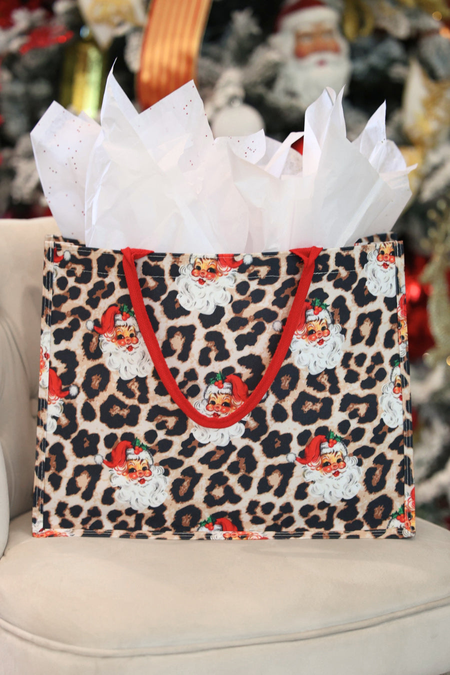 PREORDER- Santa Safari Chic Tote Bag-Presales-Dear Me Southern Boutique, located in DeRidder, Louisiana