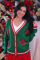 PREORDER- Sequin Poinsettia Cardigan-Presales-Dear Me Southern Boutique, located in DeRidder, Louisiana