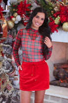 PREORDER- Velvet Hour Skort - Red-Skort-Dear Me Southern Boutique, located in DeRidder, Louisiana