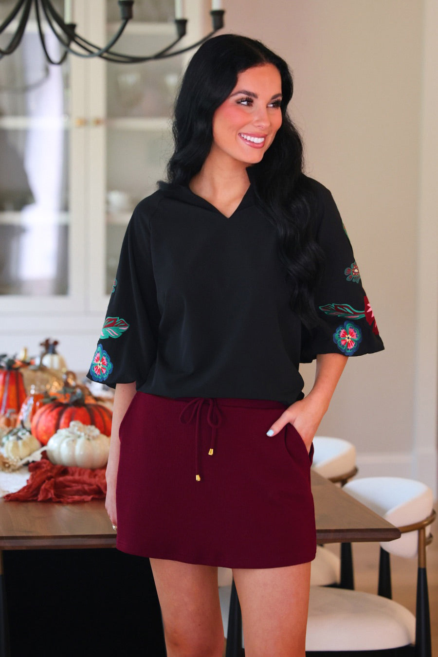 PREORDER- Well Loved Ribbed Skort- Burgundy-Skort-Dear Me Southern Boutique, located in DeRidder, Louisiana