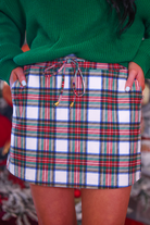 PREORDER- White Christmas Plaid Skort-Skort-Dear Me Southern Boutique, located in DeRidder, Louisiana