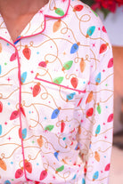 PREORDER- Wrapped in Lights Ruffle Pajama Set-Pajama-Dear Me Southern Boutique, located in DeRidder, Louisiana