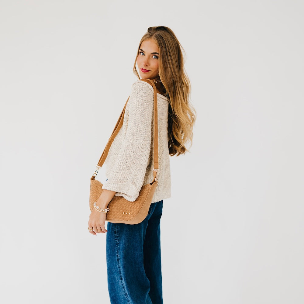 Paige Suede Woven Crossbody-Presales-Dear Me Southern Boutique, located in DeRidder, Louisiana