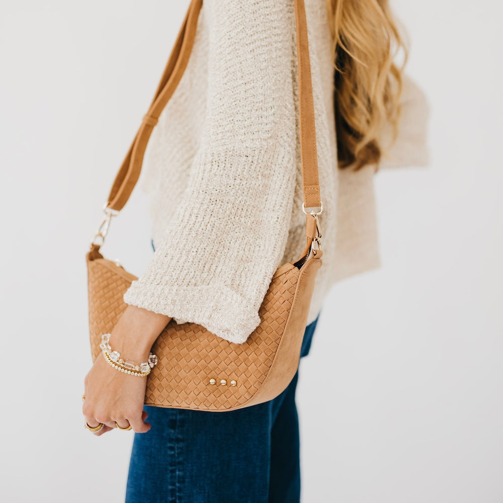 Paige Suede Woven Crossbody-Presales-Dear Me Southern Boutique, located in DeRidder, Louisiana