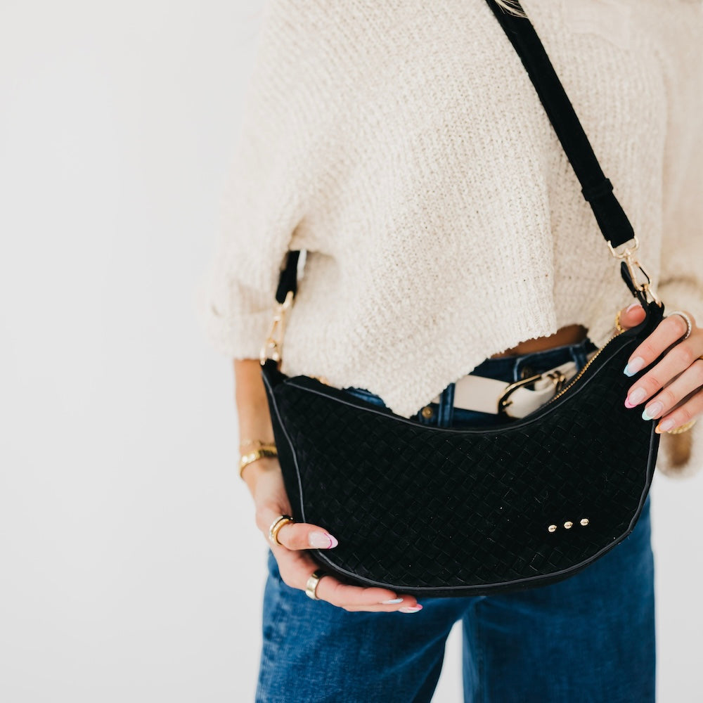 Paige Suede Woven Crossbody-Presales-Dear Me Southern Boutique, located in DeRidder, Louisiana