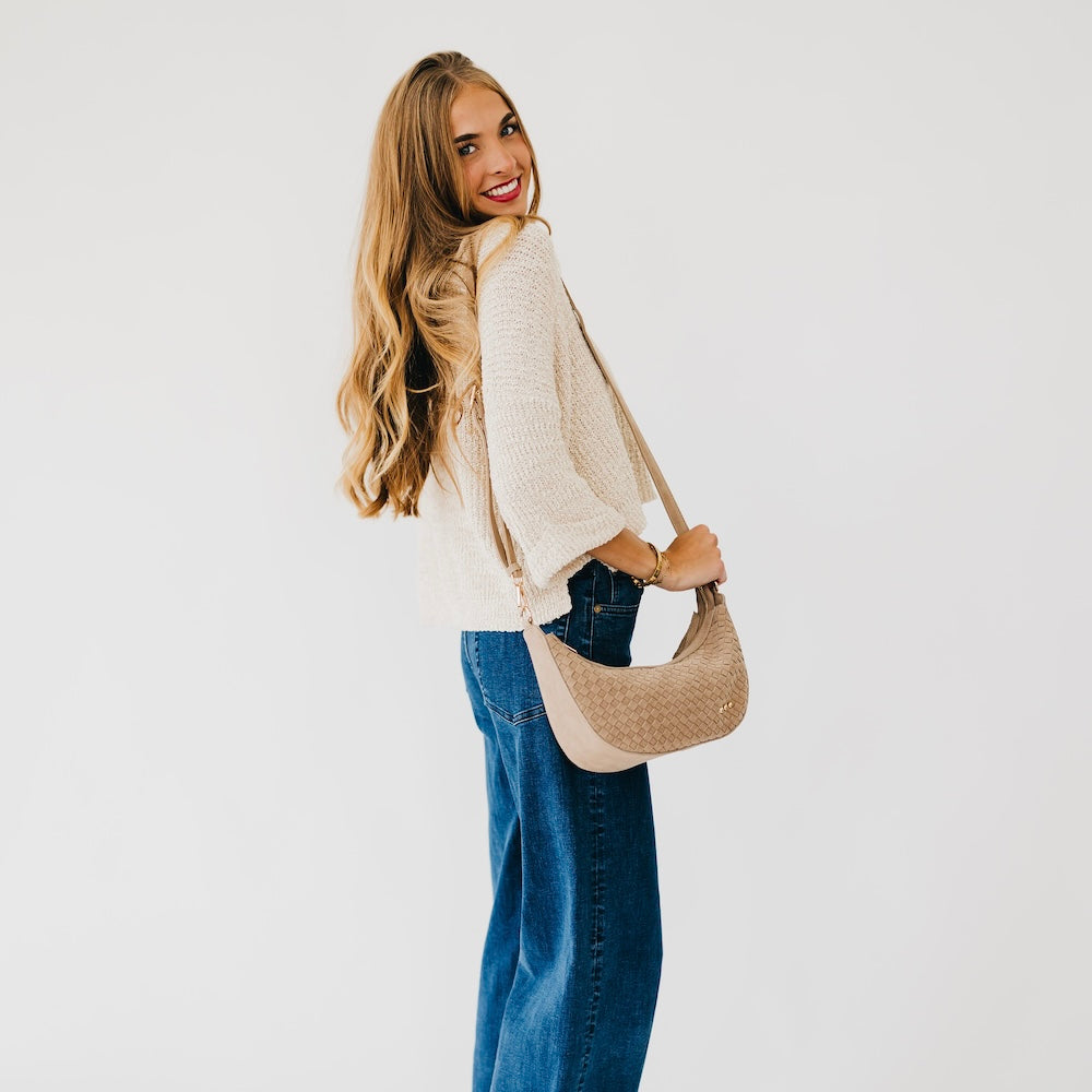 Paige Suede Woven Crossbody-Presales-Dear Me Southern Boutique, located in DeRidder, Louisiana