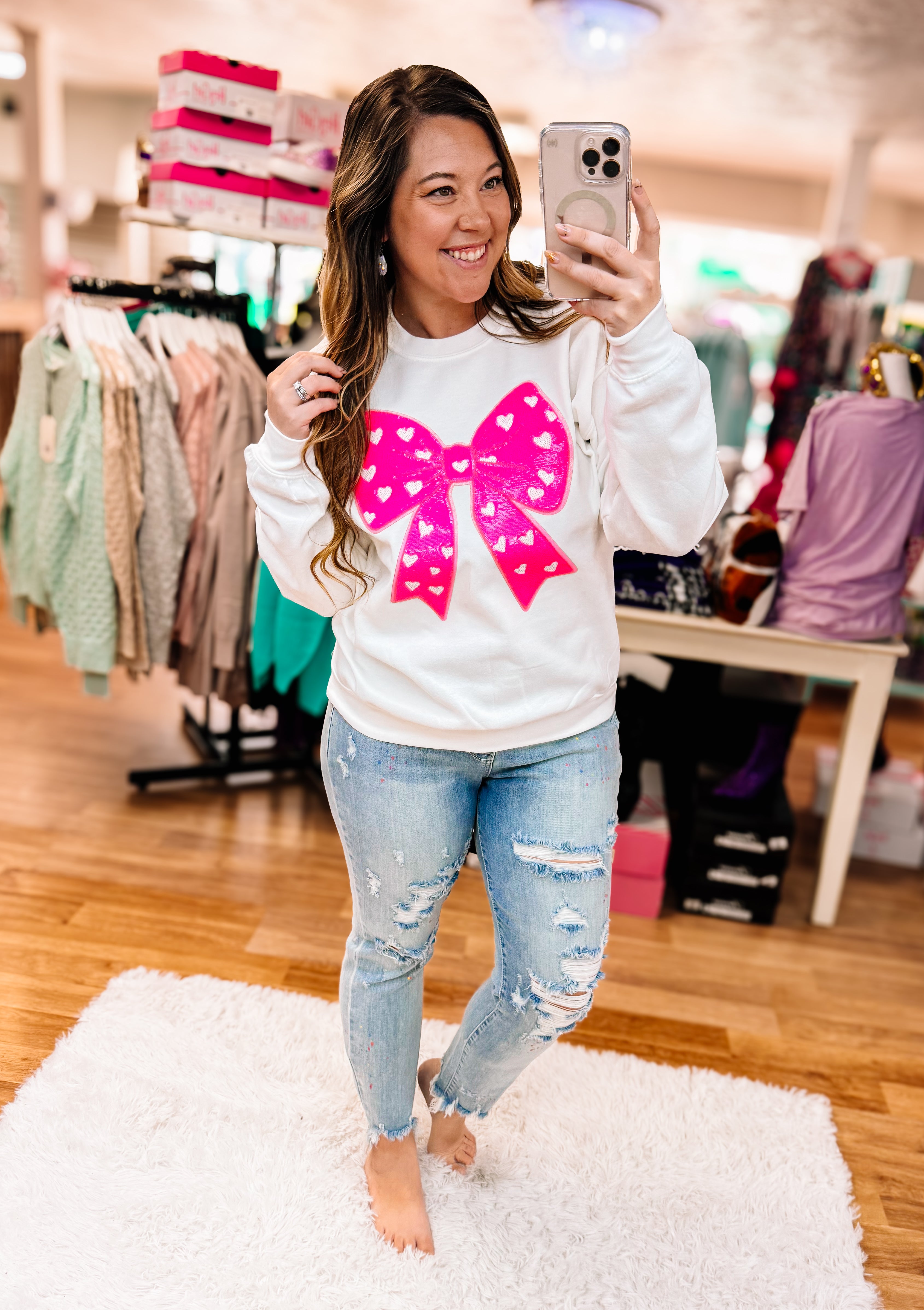 Paint Splatter Boyfriend Judy Blue Jeans-Jeans-Dear Me Southern Boutique, located in DeRidder, Louisiana