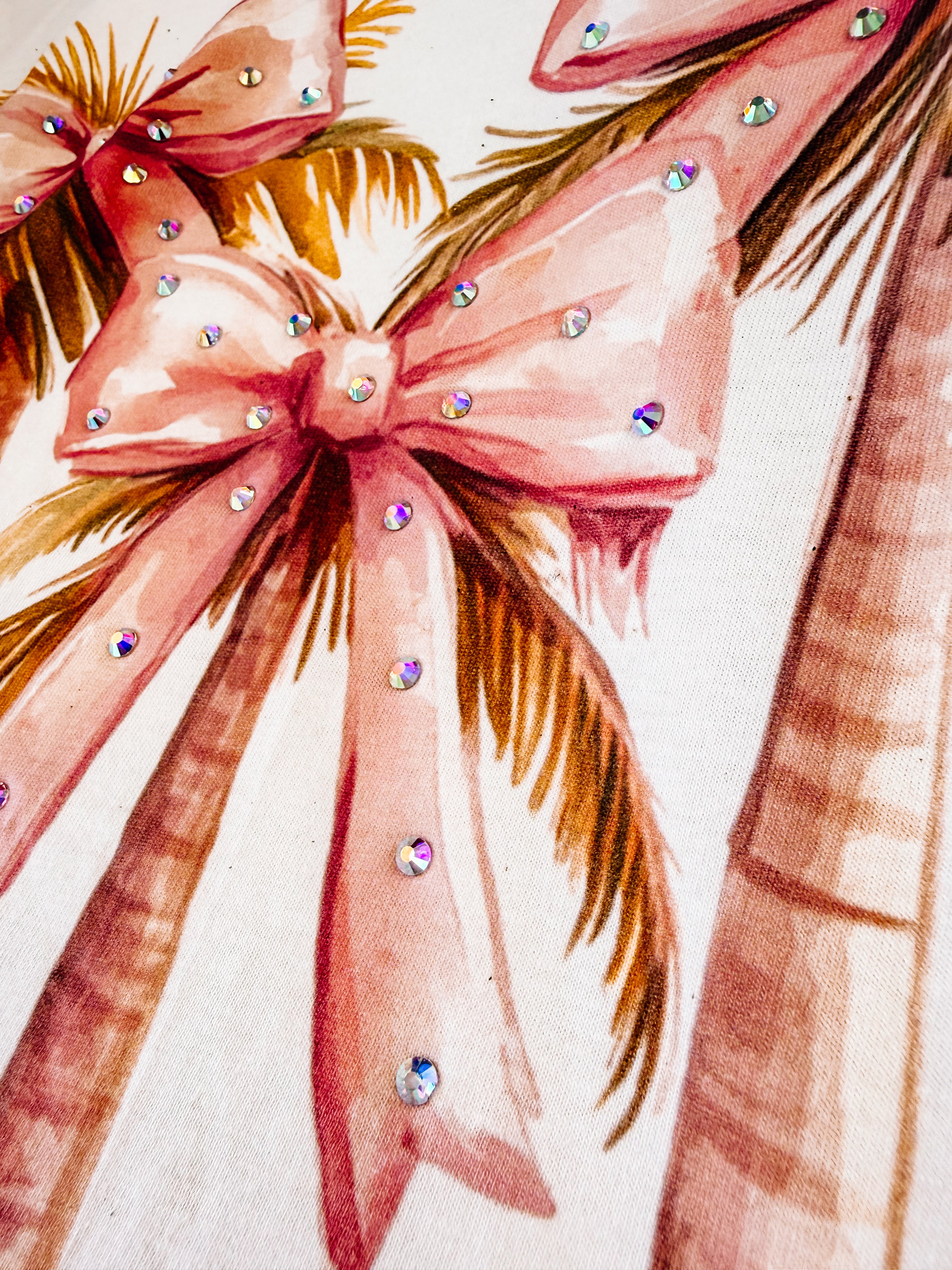 Palm Tree Princess Bougie Rhinestone Tee-Tees-Dear Me Southern Boutique, located in DeRidder, Louisiana