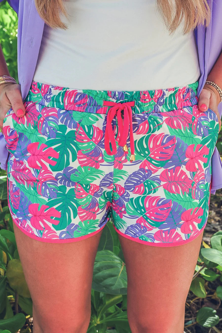 Paradise Palms Everyday Shorts-Shorts-Dear Me Southern Boutique, located in DeRidder, Louisiana