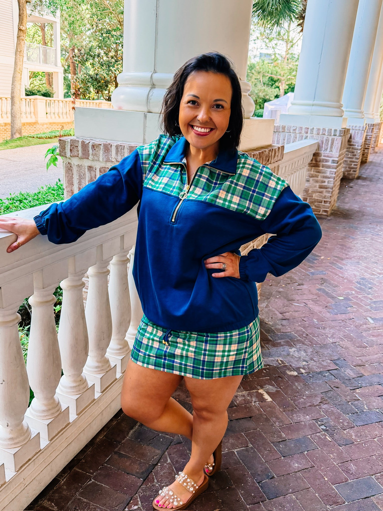 Parker Plaid Everyday Skort-Skort-Dear Me Southern Boutique, located in DeRidder, Louisiana