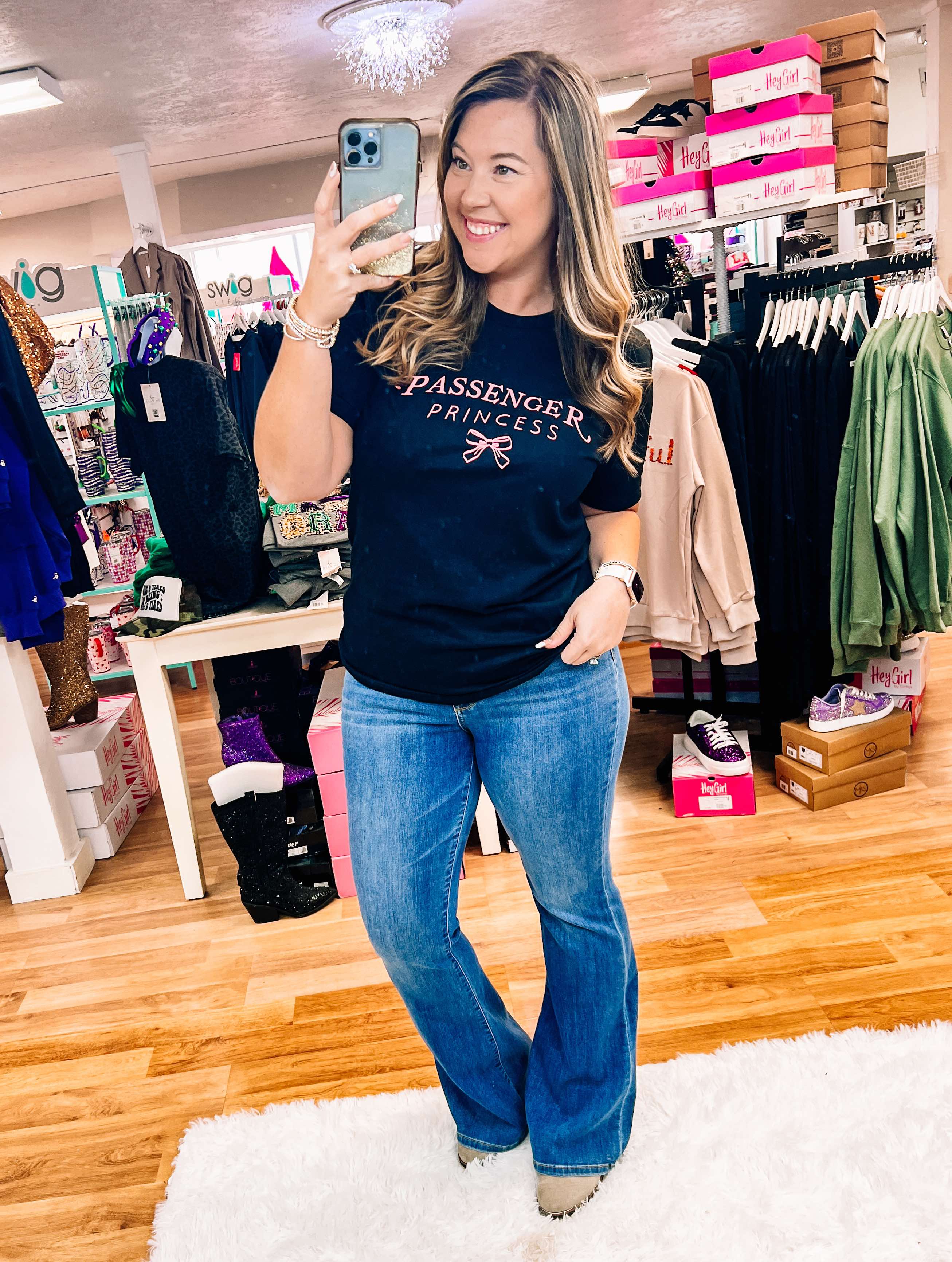 Passenger Princess Tee-Graphic Tops-Dear Me Southern Boutique, located in DeRidder, Louisiana