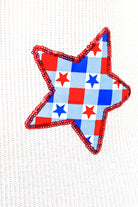 Patriotic Stars Patch Tee-Top-Dear Me Southern Boutique, located in DeRidder, Louisiana