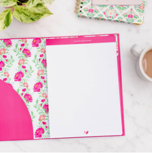 Peony Blooms Padfolio-Dear Me Southern Boutique, located in DeRidder, Louisiana