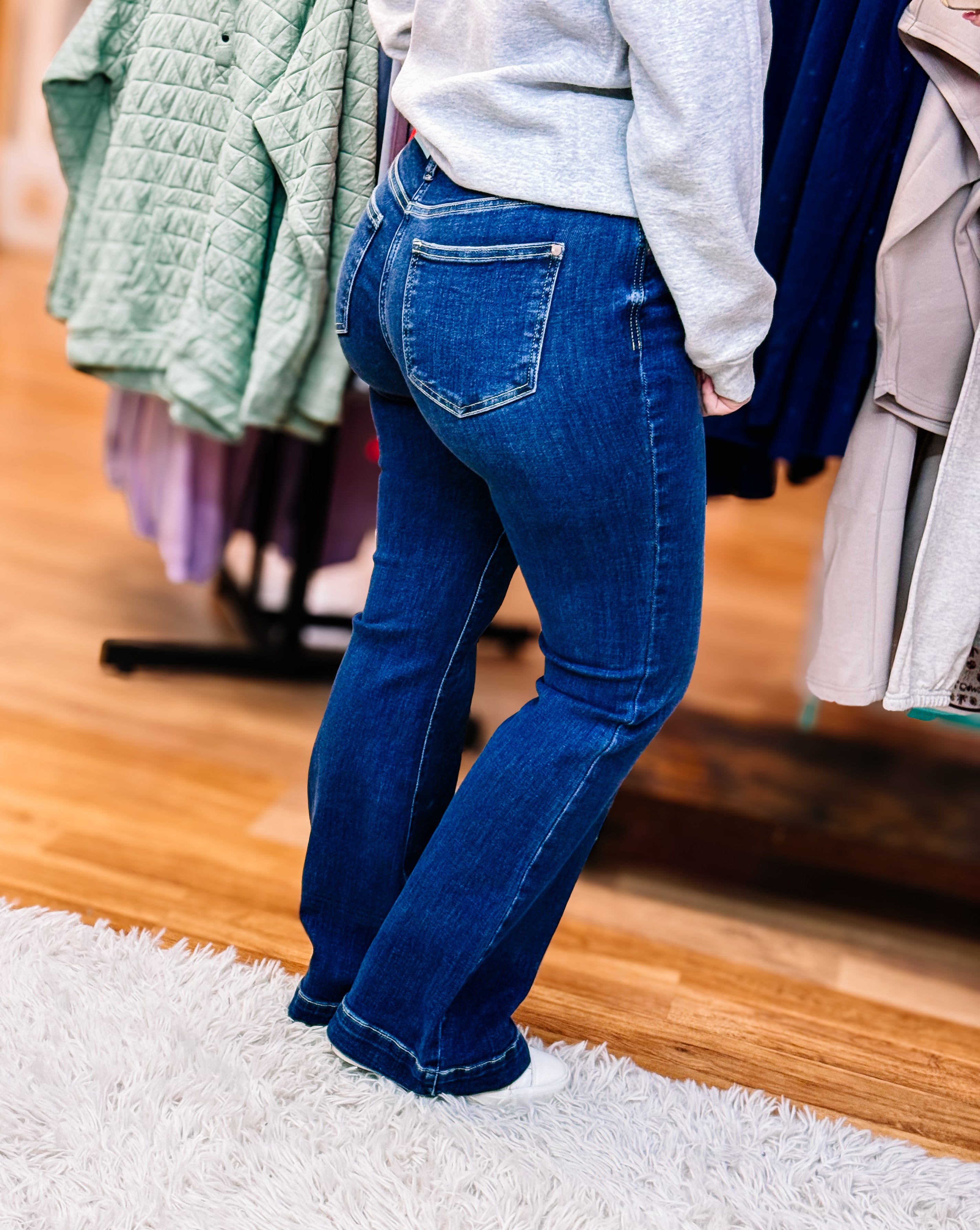 Petite Small Town Smoke Show Trouser Hem Flare Judy Blue Jeans-Jeans-Dear Me Southern Boutique, located in DeRidder, Louisiana
