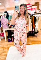 Pink Champagne Short Sleeve PJ Set-Sleepwear-Dear Me Southern Boutique, located in DeRidder, Louisiana