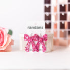 Pink Coquette Bow Randans-Earrings-Dear Me Southern Boutique, located in DeRidder, Louisiana