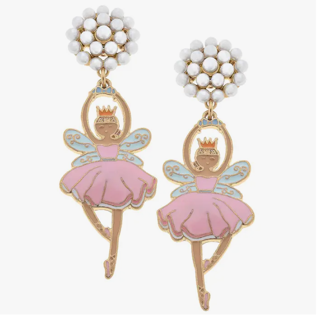 Pink Sugar Plum Fairy Dangles-Earrings-Dear Me Southern Boutique, located in DeRidder, Louisiana