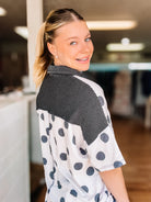 Polka Dot Color Block Lounge Set-Loungewear/Pajamas-Dear Me Southern Boutique, located in DeRidder, Louisiana