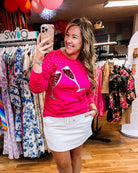 Pop The Champagne Sequin Top - Pink-Blouses-Dear Me Southern Boutique, located in DeRidder, Louisiana