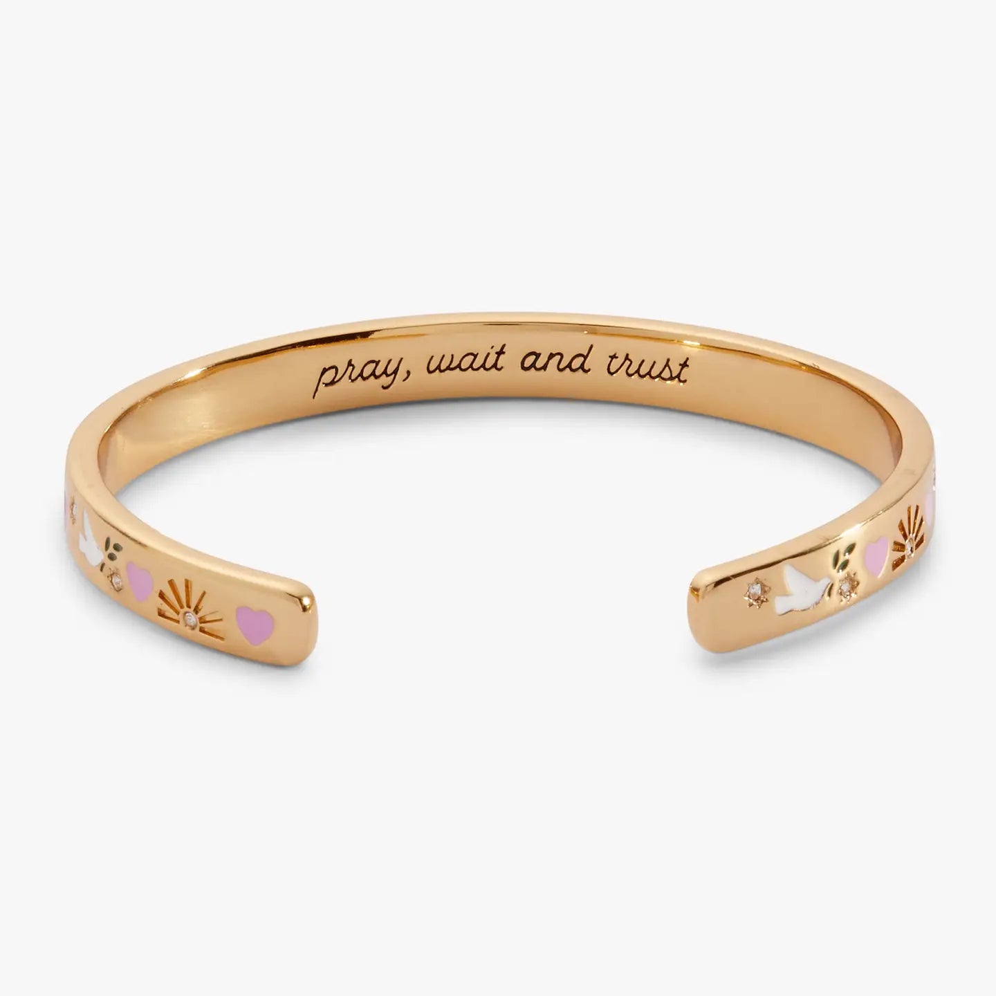 Pray, Wait, And Trust Cuff Bracelet-Bracelets-Dear Me Southern Boutique, located in DeRidder, Louisiana