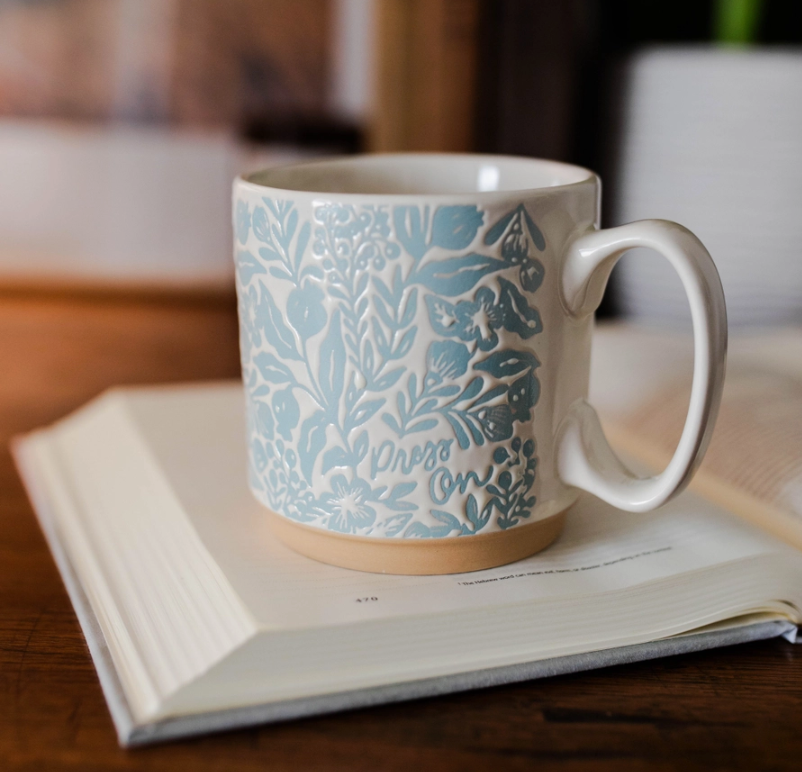 Press On Floral Coffee Mug-Mugs-Dear Me Southern Boutique, located in DeRidder, Louisiana