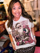 Pretty Fly Santa Guy Bougie Rhinestone Tee-Graphic Tees-Dear Me Southern Boutique, located in DeRidder, Louisiana