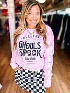 Pretty Ghouls Spook Pullover-Graphic Tops-Dear Me Southern Boutique, located in DeRidder, Louisiana