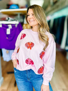 Pretty In Pumpkins Womens Pullover - Pink-Sweatshirts-Dear Me Southern Boutique, located in DeRidder, Louisiana