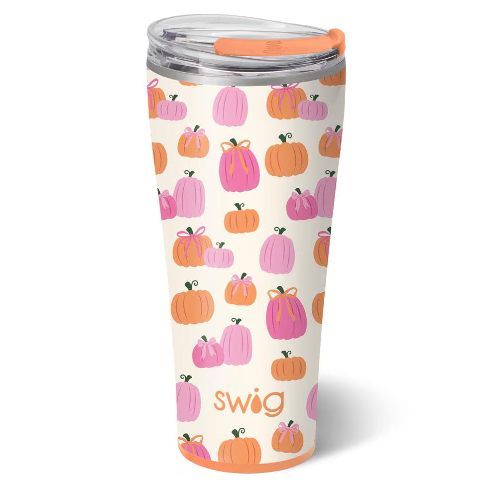 Pumpkins and Bows Swig Tumbler 32oz-Tumblers-Dear Me Southern Boutique, located in DeRidder, Louisiana