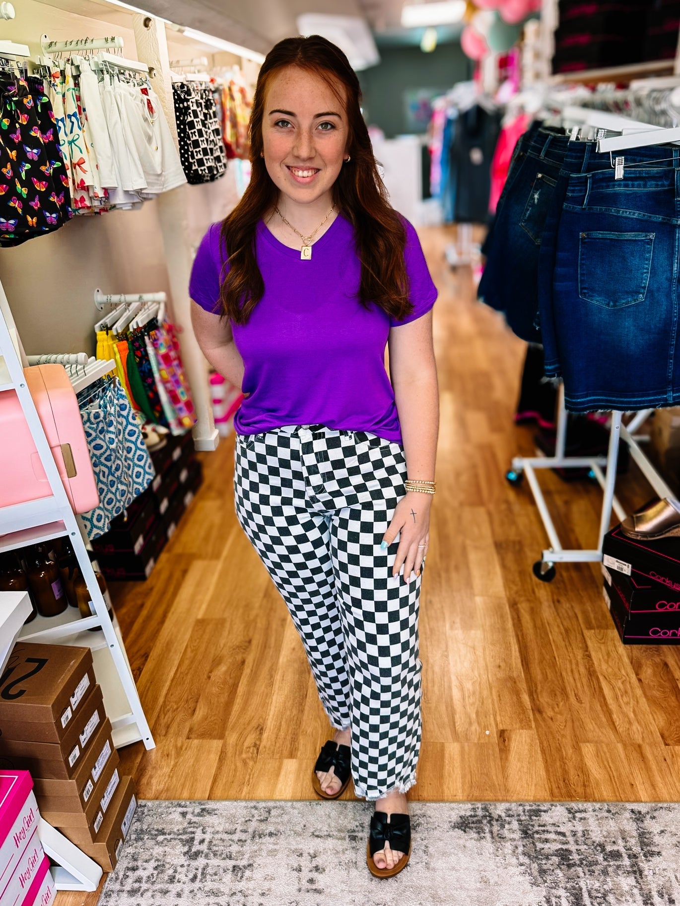 Purple Basic Tee-Tees-Dear Me Southern Boutique, located in DeRidder, Louisiana