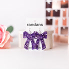 Purple Coquette Bow Randans-Earrings-Dear Me Southern Boutique, located in DeRidder, Louisiana