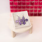 Purple Fleur De Lis Randans Dangles-Earrings-Dear Me Southern Boutique, located in DeRidder, Louisiana