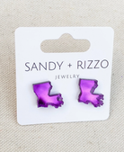 Purple Louisiana Studs-Earrings-Dear Me Southern Boutique, located in DeRidder, Louisiana